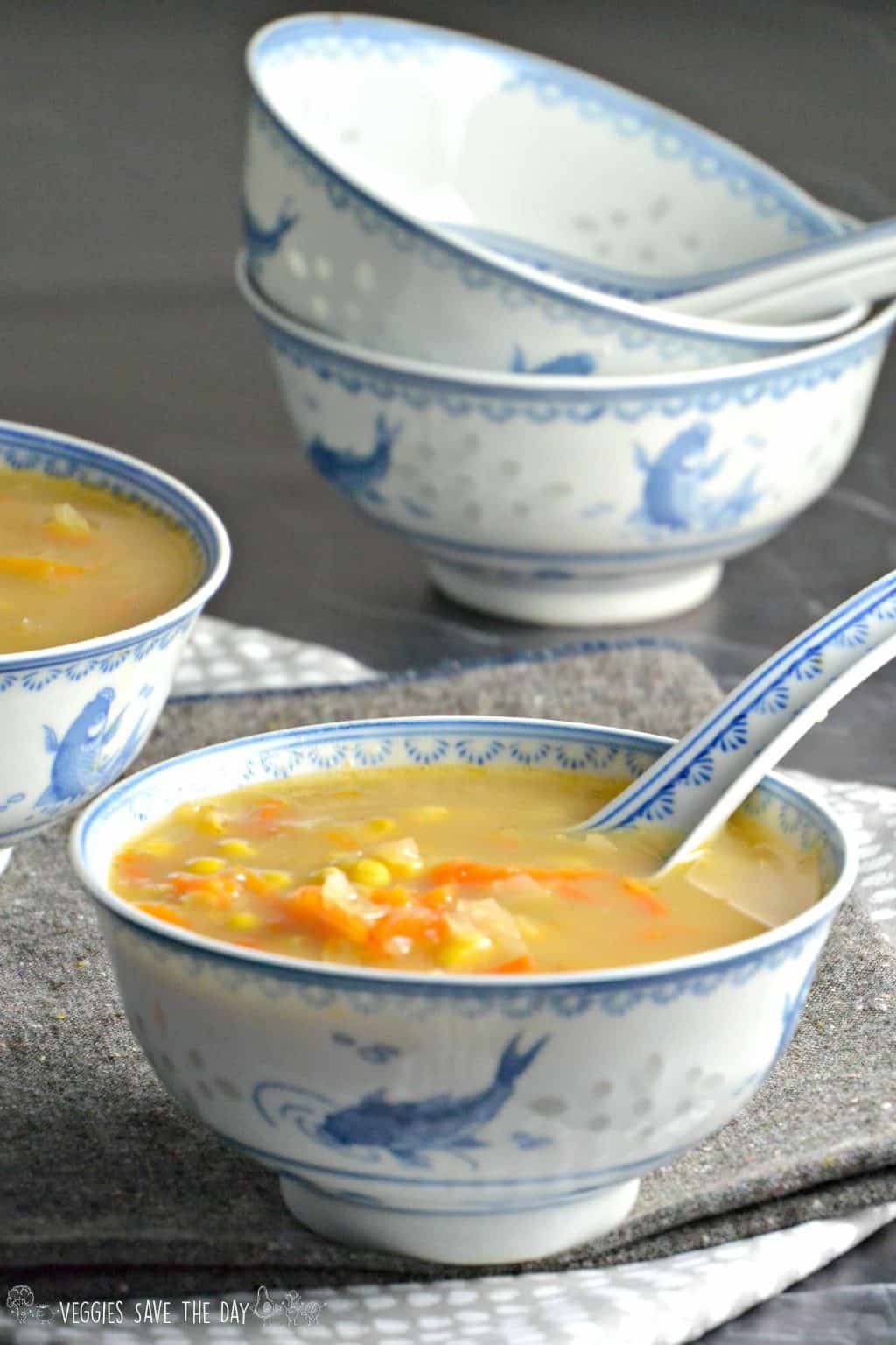 Sopa de maíz indochina (olla instantánea, vegana)