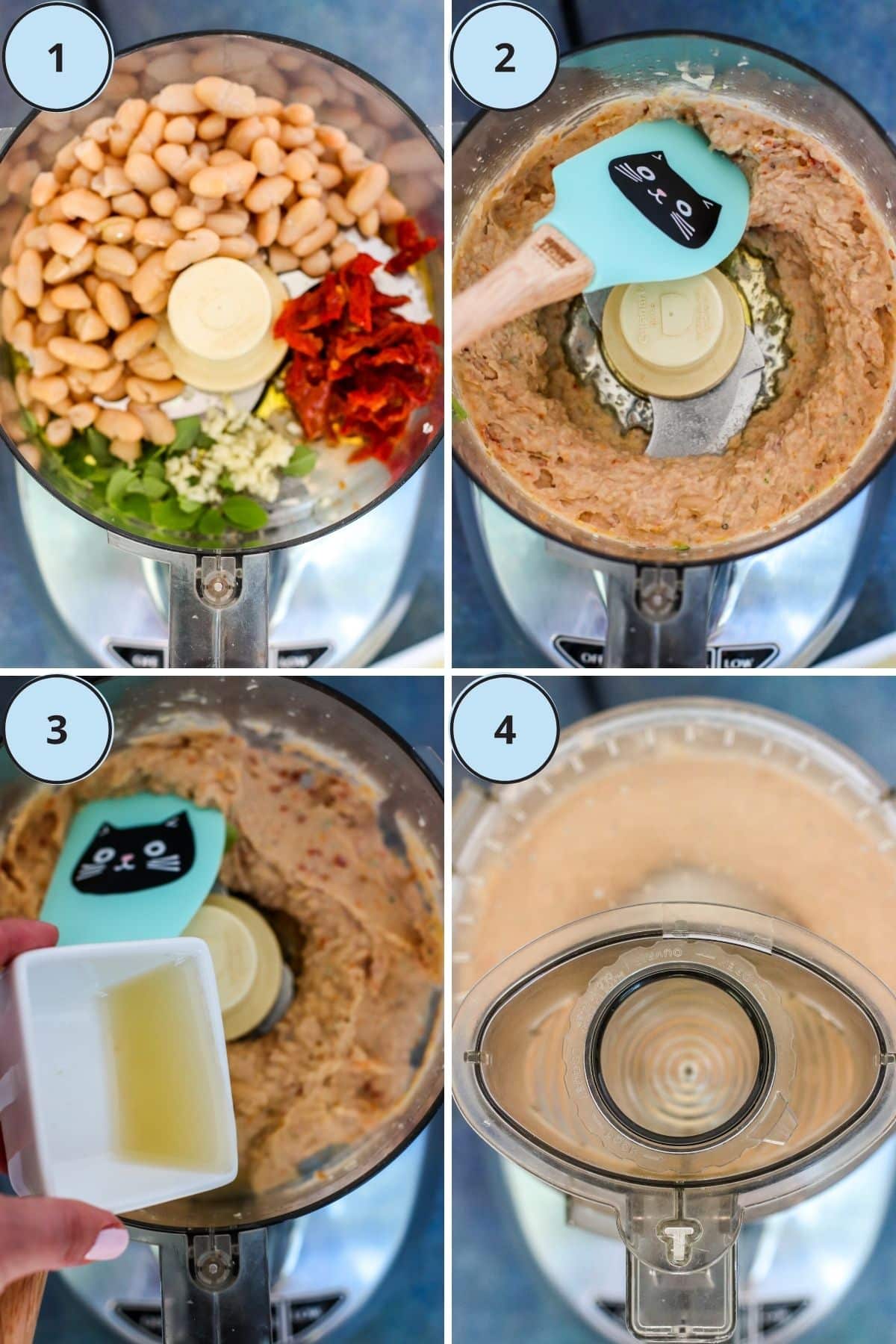 Collage de 4 fotos numeradas que muestran cómo hacer esta receta