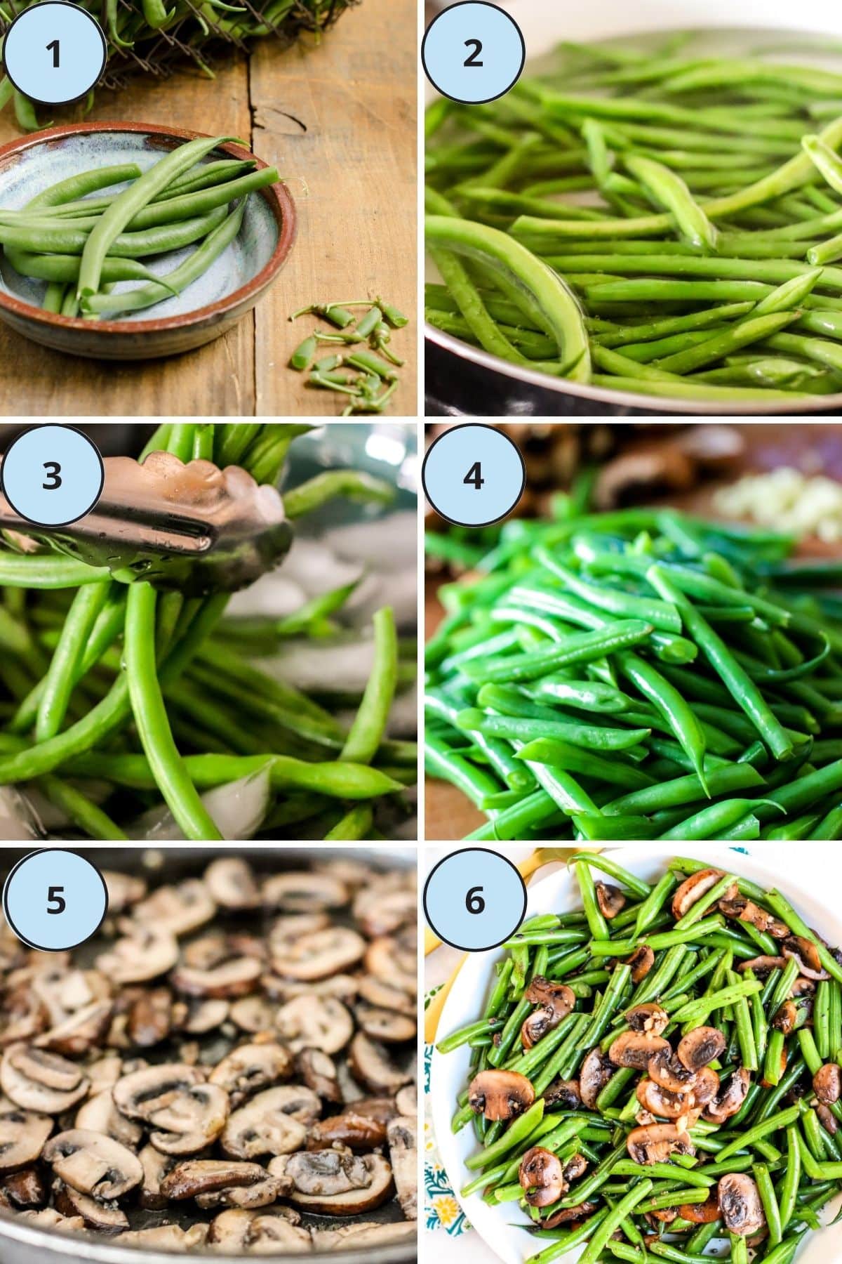 Collage de 6 imágenes que muestran cómo preparar esta receta