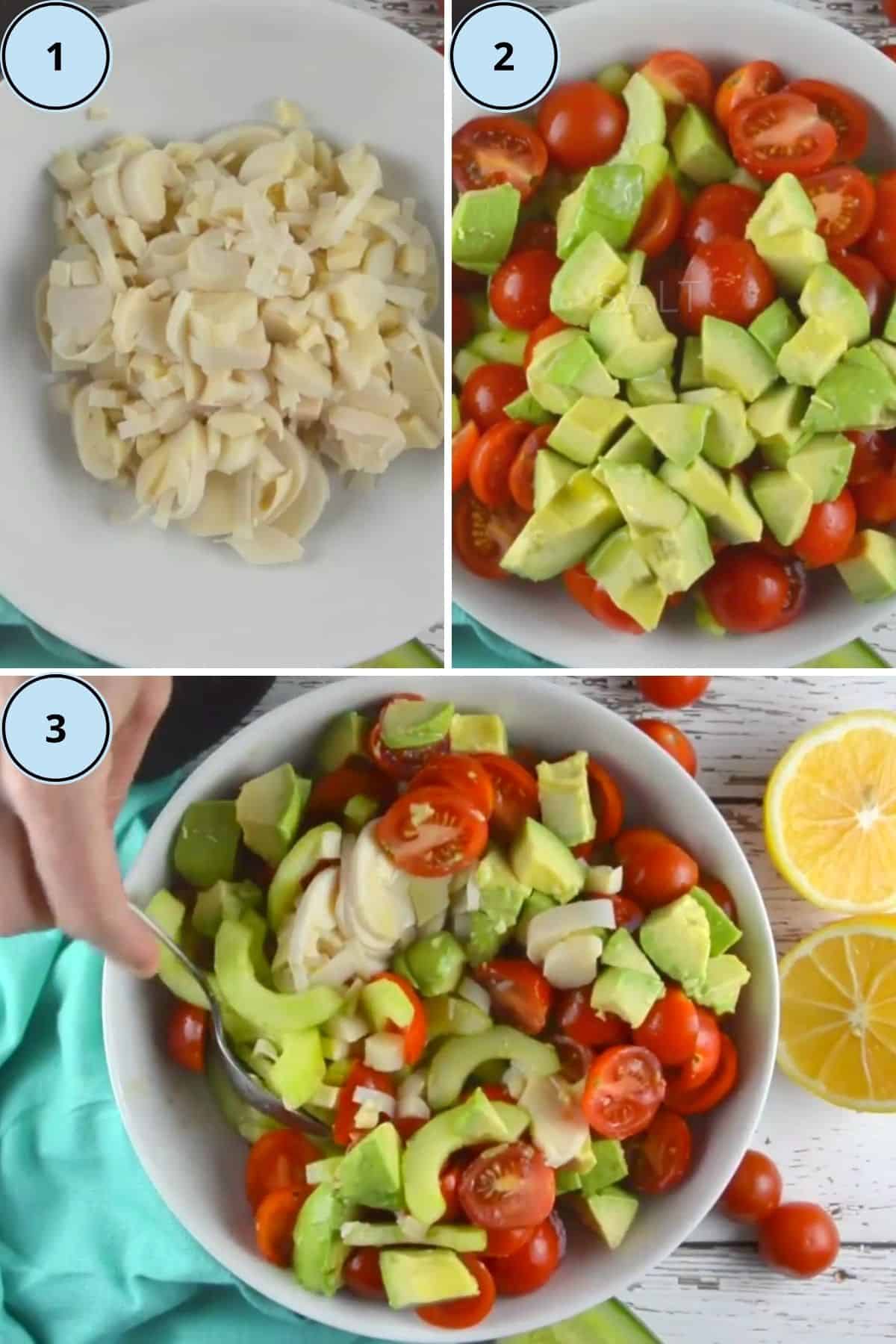 Collage de 3 fotos que muestran cómo preparar esta receta
